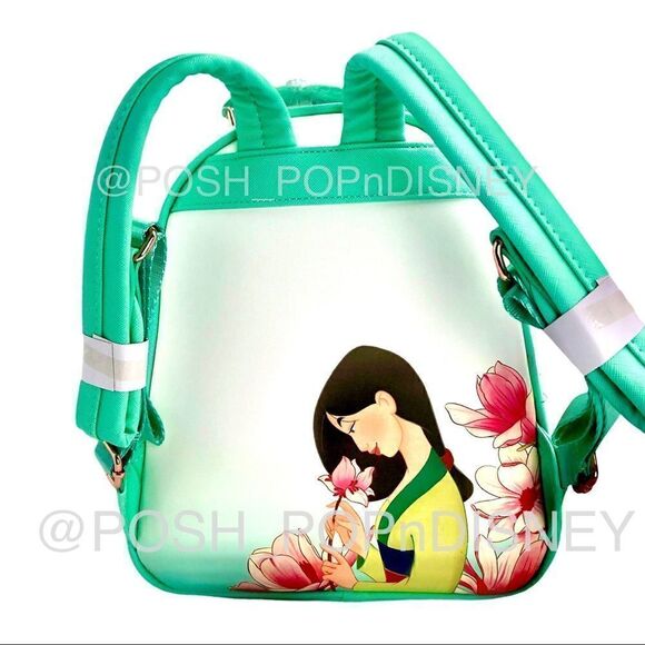 LOUNGEFLY Disney Mulan Cri-Kee & Mulan Lotus mini backpack Kawaii - Picture 3 of 3